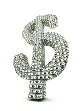 Dollar symbol made of bricks Stock Illustration