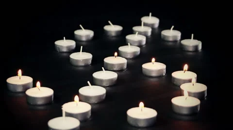 The dollar symbol made of tea lights Stock Footage 60787016