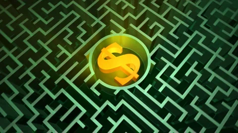 Dollar symbol in the maze Stock Footage 1002807