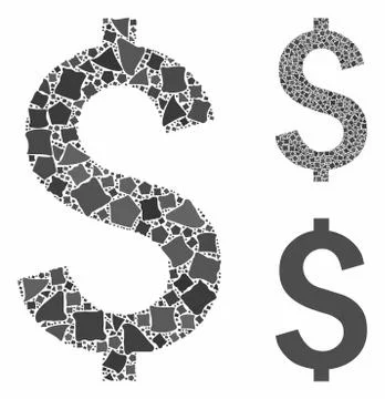 Dollar symbol Mosaic Icon of Humpy Parts Stock Illustration
