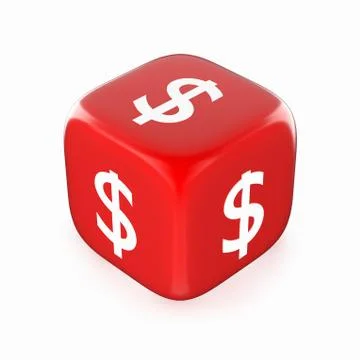 Dollar Symbol on Red Dice Stock Illustration
