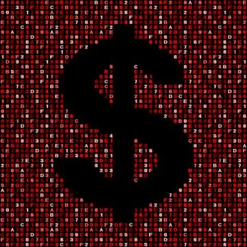 Dollar symbol on red hex code illustration 库存插图