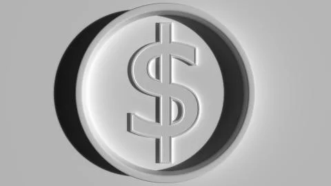Dollar symbol in ring, eclipse lighting. Economic report or forex related 3D Stock Illustration