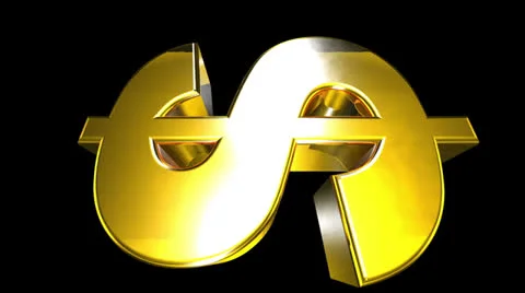 Dollar symbol rotating graphic object Stock Footage 24784025