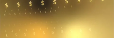 Dollar symbol rows background template animation in gold and yellow Stock Footage 340557734