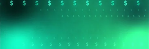 Dollar symbol rows background template animation in green and cyan Stock Footage 340557763