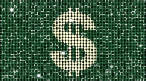 Dollar symbol - seamless looping with reflectors and sparkles Stock Footage 49534646