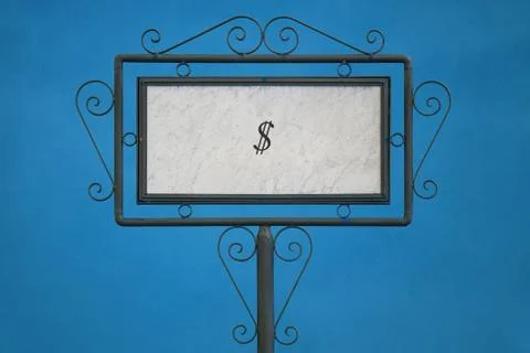 The Dollar Symbol on a Signboard. Stock Photos