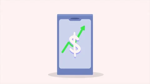 Dollar symbol in smartphone animation Stock Footage 219303085