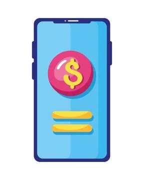 Dollar symbol in smartphone Stock Illustration