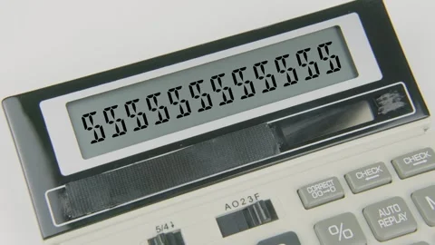 Dollar Symbol Text or Words and Hand Typing Calculator Concept Stock Footage 308821331