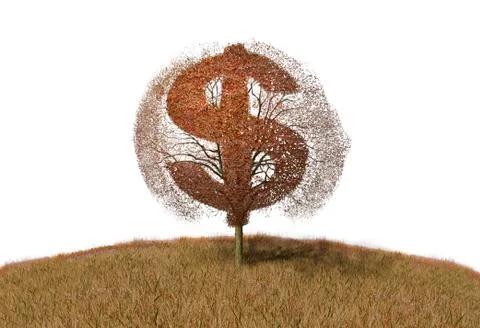 Dollar symbol on a tree Stock-Illustration