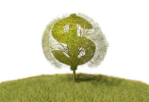 Dollar symbol on a tree Stock Illustration