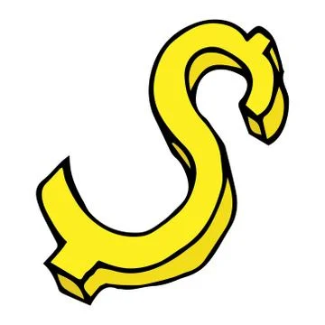 Dollar symbol. Vector of an old coin. Hand drawn dollar sign. Stock Illustration