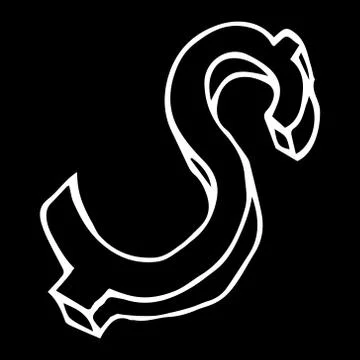 Dollar symbol. Vector of an old coin. Hand drawn dollar sign. Stock Illustration