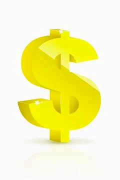 Dollar symbol on white background, close-up Stock Illustration