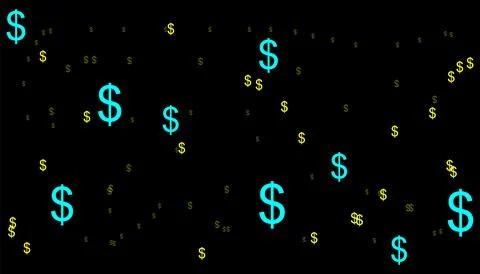 Dollar symbols of different sizes and opacity seamless background pattern Stock Illustration