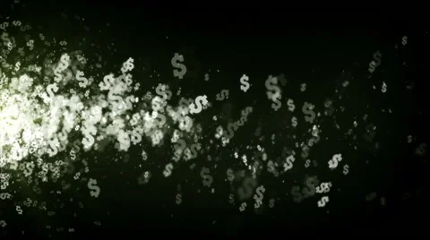 Dollar Symbols Green Drifting Stock Footage 44671213