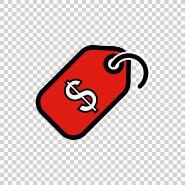 Dollar Tag vector icon. Flat black symbol. Stock-Illustration