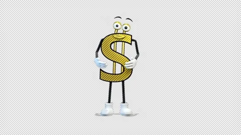 Dollar talking Video Loop and Alfa Channel 库存影片 163287255