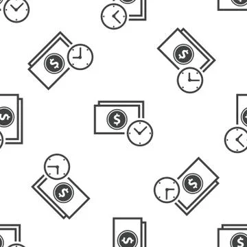 Dollar time pattern Stock Illustration