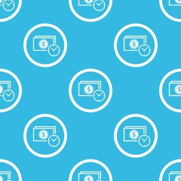 Dollar time sign blue pattern Stock Illustration