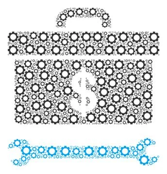 Dollar Toolbox Composition of Cogs Stock Illustration