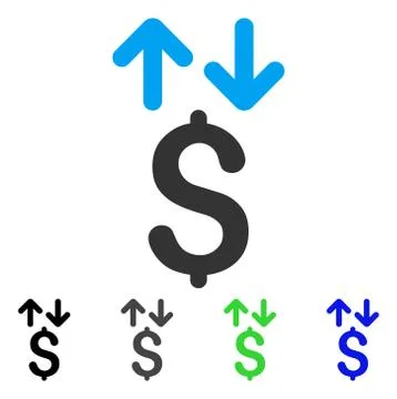 Dollar Transactions Flat Icon Illustrazione stock