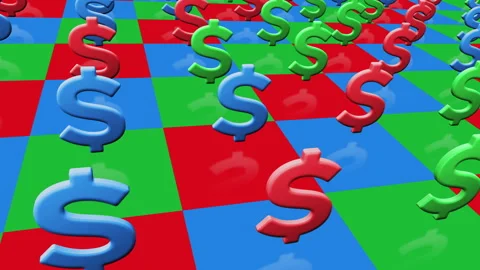 Dollar USD currency multiple 3d symbol loop seamless Stock Footage 322099639