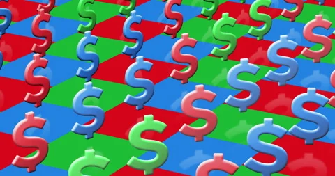 Dollar USD currency multiple 3d symbol loop seamless Stock Footage 322099780