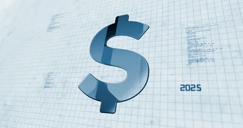 Dollar USD US currency contour 3d symbol on project scheme Video stock 323445931