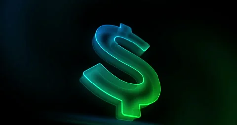 Dollar USD US currency symbol glass style Stock Footage 323445344