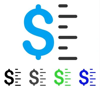 Dollar Value Flat Icon Stock Illustration