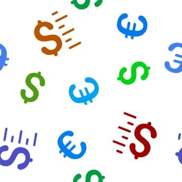 Dollar Value Seamless Flat Vector Pattern Stock Illustration