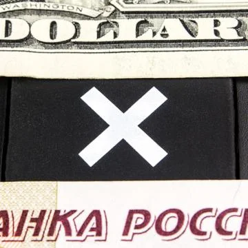 Dollar versus ruble Stock Photos