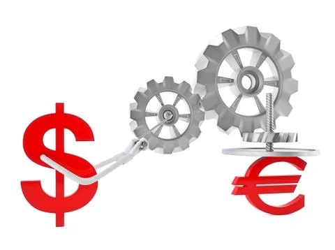 Dollar vs euro Stock-Illustration