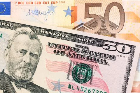 Dollar vs euro. Stock Photos