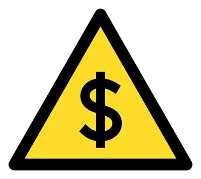 Dollar Warning Flat Icon Raster Illustrazione stock