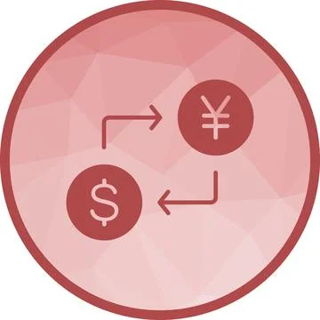 Dollar to Yen icon vector image. Stock Illustration