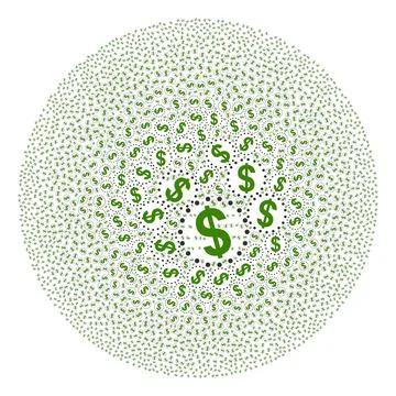 Dollar Zone Icon Round Globula Mosaic Illustrazione stock