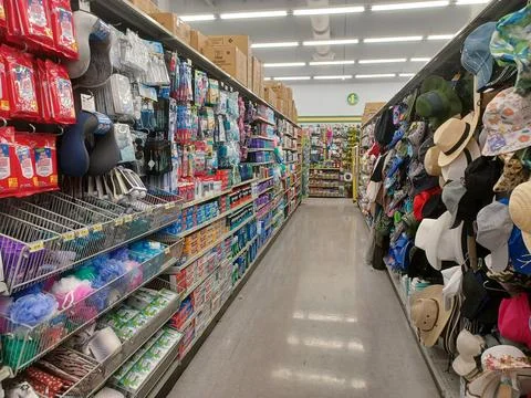 Dollarama store view inside Stock Photos