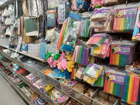 Dollarama store view inside Stock Photos