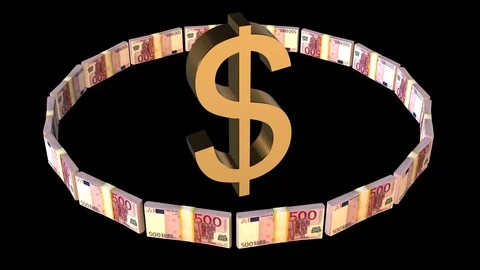 Dollarosimboloeuro nero Stock-Footage 85950676