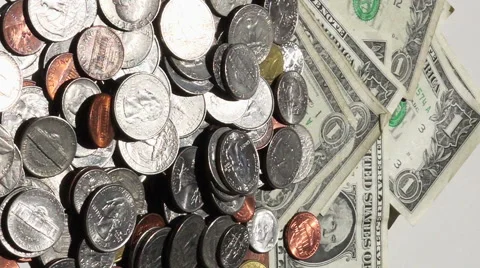Dollars and cents rotating Stock Footage 46245314