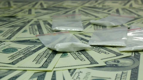 Dollars and cocaine Stock Footage 88290615
