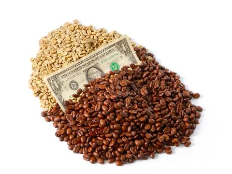 Dollars and coffee Stock Photos