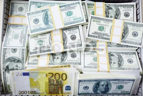 Dollars And Euro Banknotes