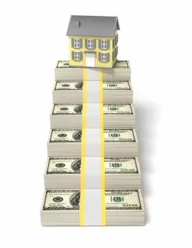 Dollars and house Illustrazione stock