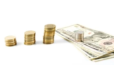 Dollars and shekels. Stock Photos