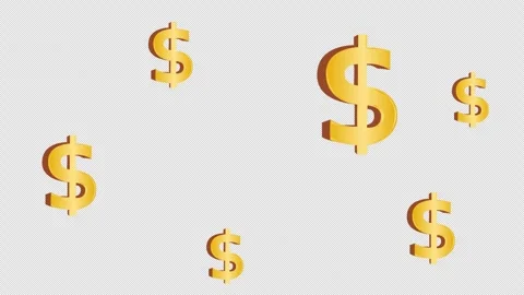 Dollars animation with alpha mask Video stock 240121330